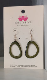 Load image into Gallery viewer, Loop Tagua Nut Earrings Made by Pretty Pink Eco Jewellery