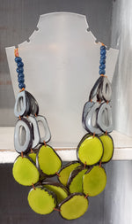 Load image into Gallery viewer, Petala Tagua Necklace - Green & Blue by Pretty Pink