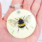 Load image into Gallery viewer, Bee Hardwood Keyring by Louise Jennifer Design