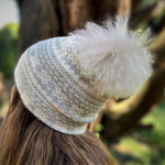 Load image into Gallery viewer, Alpaca Fair Isle Pom Pom Hat - Silver by Samantha Holmes