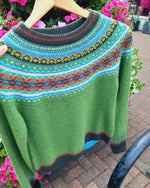 Load image into Gallery viewer, NEW Stock 'MOSS' Alpine Short Sweater' 100% Merino Lambswool designed by ERIBÉ Knitwear