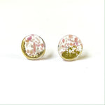 Load image into Gallery viewer, Flat Midi Glass Stud Earrings Handmade in Scotland by Helen Chalmers