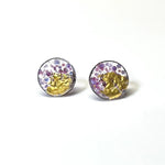Load image into Gallery viewer, Flat Midi Glass Stud Earrings Handmade in Scotland by Helen Chalmers
