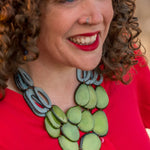 Load image into Gallery viewer, Petala Tagua Necklace - Green & Blue by Pretty Pink