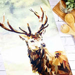Load image into Gallery viewer, Red Stag Tea Towel Illustrated by Louise Jennifer Design