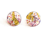 Load image into Gallery viewer, Flat Midi Glass Stud Earrings Handmade in Scotland by Helen Chalmers