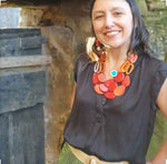 Load image into Gallery viewer, Petala Tagua Necklace - Red & Orange by Pretty Pink