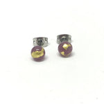 Load image into Gallery viewer, Mini Glass Stud Earrings with 24ct Gold Leaf Handmade by Helen Chalmers