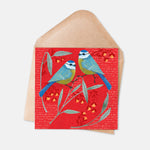 Load image into Gallery viewer, Eurasian blue tits - Everyday Illustrated Nature Card - Red