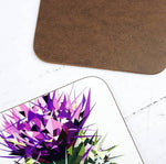 Load image into Gallery viewer, Scottish Thistle Hard Wood Coasters Illustrated by Jennifer Louise Design