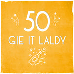 Load image into Gallery viewer, 'Gie it Laldy' Age 30 - 90 Birthday Cards by Truly Scotland