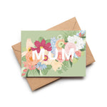 Load image into Gallery viewer, 'MUM' Pink Peach Blue & Green Floral Mother's Day Card