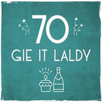 Load image into Gallery viewer, 'Gie it Laldy' Age 30 - 90 Birthday Cards by Truly Scotland