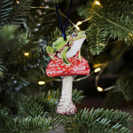 Load image into Gallery viewer, Frog Sustainable Wooden Watercolour Christmas Ornament by Sophie Brabbins