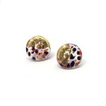 Load image into Gallery viewer, Flat Midi Glass Stud Earrings Handmade in Scotland by Helen Chalmers