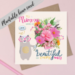Load image into Gallery viewer, 'Mummy Who is Beautiful in Every Way' Magic Bean Card by Lucy & Lolly