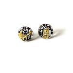 Load image into Gallery viewer, Flat Midi Glass Stud Earrings Handmade in Scotland by Helen Chalmers
