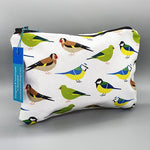 Load image into Gallery viewer, Garden Birds Accessories Bag Handmade by Blue Ranchu Designs