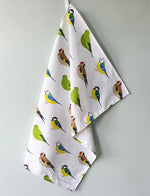 Load image into Gallery viewer, Garden Birds Tea Towel by Blue Ranchu Designs