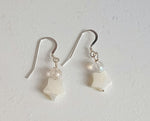 Load image into Gallery viewer, Mother of Pearl Star Earrings, St Silver, Made by Eleanor Barron
