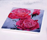 Load image into Gallery viewer, 'Red Roses' Square Ceramic Coaster by Artist Geoff Foord