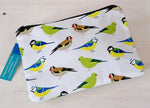 Load image into Gallery viewer, Garden Birds Accessories Bag Handmade by Blue Ranchu Designs