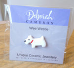 Load image into Gallery viewer, Wee Scottie & Wee Westie Pin Brooches Handmade by Deborah Cameron