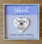 Load image into Gallery viewer, Scottish Ceramic Heart Brooches Handmade by Deborah Cameron