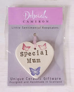 Load image into Gallery viewer, 'MUM' Sentimental Keepsake Heart - Handmade Ceramics by Deborah Cameron - Made in Scotland