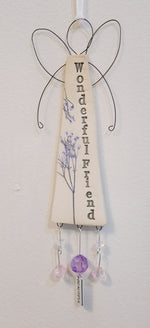 Load image into Gallery viewer, Botanic Winged Fairy Handmade Ceramic Decoration by Deborah Cameron Creative Artist