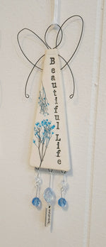 Load image into Gallery viewer, Botanic Winged Fairy Handmade Ceramic Decoration by Deborah Cameron Creative Artist