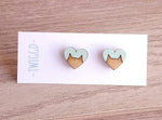 Load image into Gallery viewer, Cat Heart Studs Made in Scotland by Twiggd