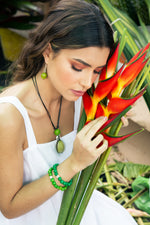 Load image into Gallery viewer, Pretty Pink Long Adjustable Taqua Seed Necklace