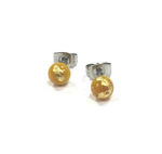 Load image into Gallery viewer, Mini Glass Stud Earrings with 24ct Gold Leaf Handmade by Helen Chalmers