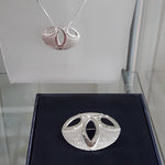 Load image into Gallery viewer, Oval Celtic Brooch St Silver - Handmade by Celtic Art