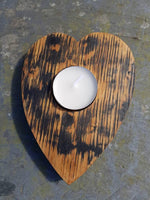 Load image into Gallery viewer, Whisky Barrel Heart Tea Light