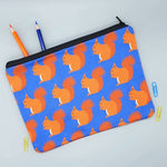 Load image into Gallery viewer, Red Squirrel Accessories Bag Handmade by Blue Ranchu Designs