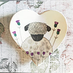 Load image into Gallery viewer, 'Rhuari the Sheep in the Thistle Patch' Heart Shaped Trinket Dish