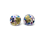 Load image into Gallery viewer, Flat Midi Glass Stud Earrings Handmade in Scotland by Helen Chalmers