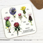 Load image into Gallery viewer, Scottish Thistle Hard Wood Coasters Illustrated by Jennifer Louise Design