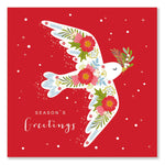 Load image into Gallery viewer, Season's Greetings Floral Dove Christmas Card by Klara Hawkins