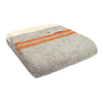 Load image into Gallery viewer, Fishbone 2 Stripe Knee Blanket - Pure New Wool Made in the UK by Tweedmill