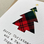 Load image into Gallery viewer, Hand Stitched Tartan Tree Christmas Card made by Hiyapal