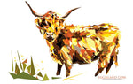Load image into Gallery viewer, Highland Cow Tea Towel Illustrated by Louise Jennifer Design
