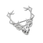 Load image into Gallery viewer, Stag Head Brooch St Silver - Handmade in Scotland by Celtic Art