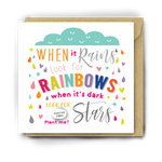Load image into Gallery viewer, When it Rains look for Rainbows...Magic Bean Card by Lucy & Lolly