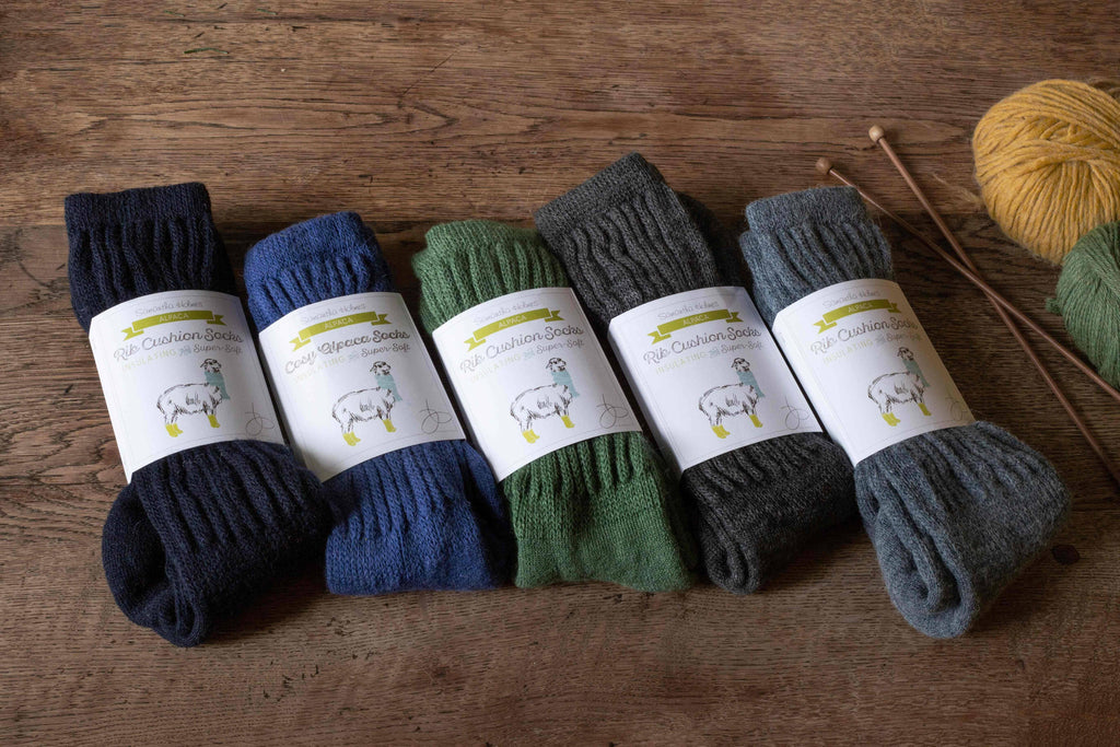 Alpaca Ribbed Socks Larger size UK 7-10