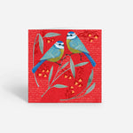 Load image into Gallery viewer, Eurasian blue tits  - Everyday Illustrated Nature Card - Red
