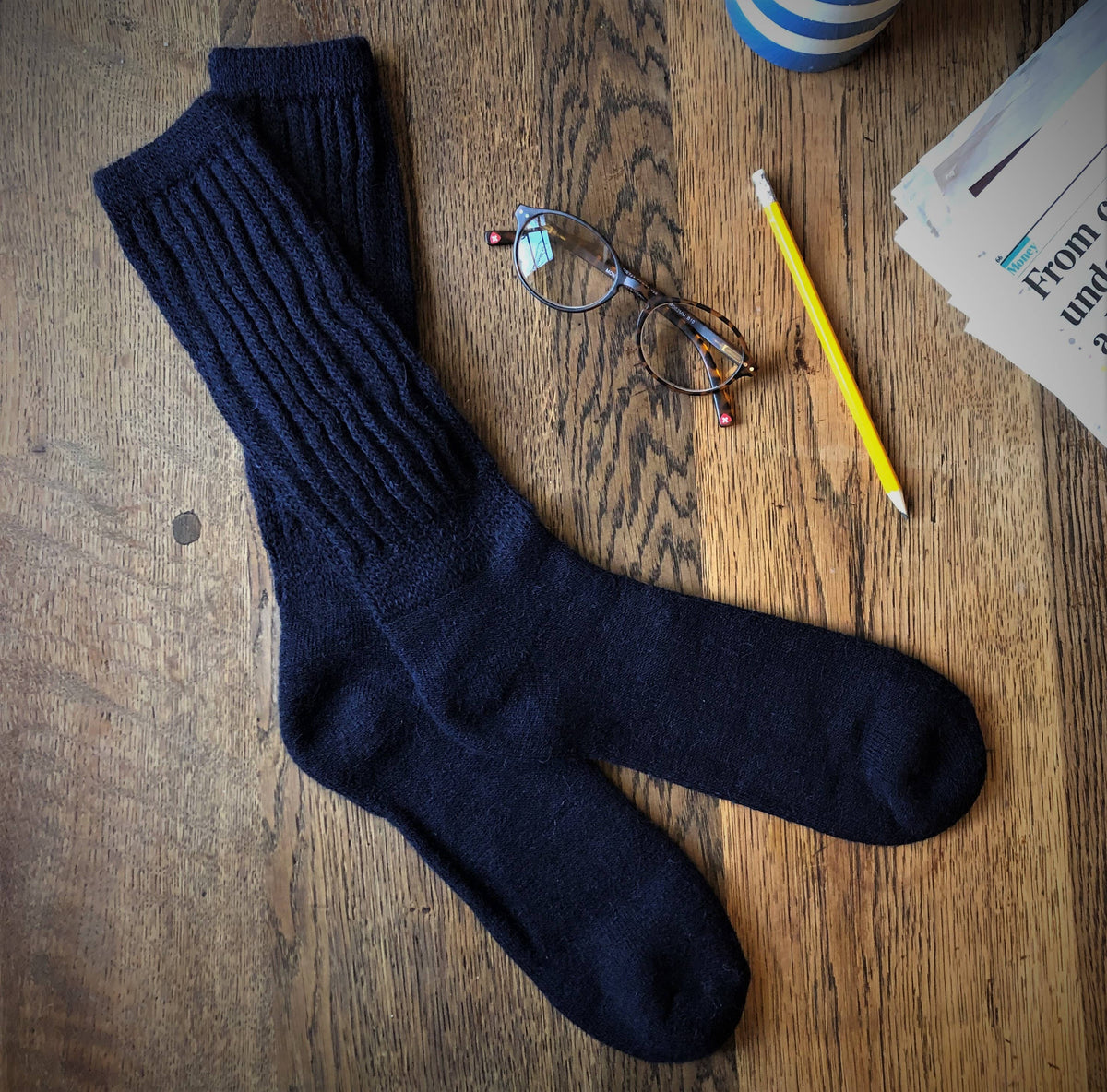 NEW COLOURS Alpaca Rib Cushion Socks - UK Size 4-7