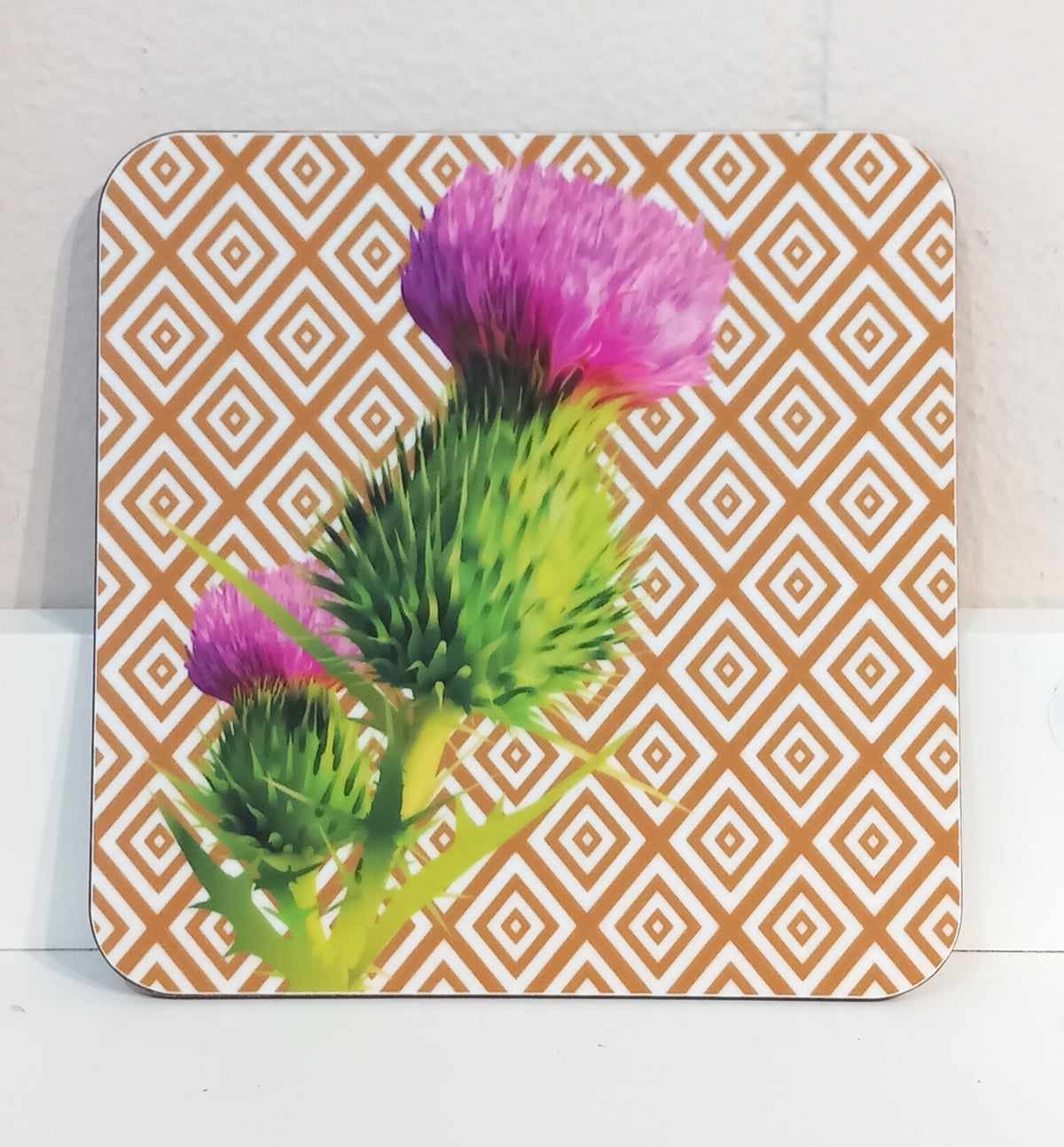 Brave Single Coaster - Art Deco Thistle
